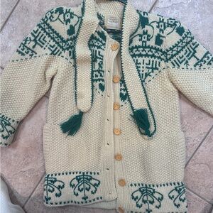 Susan Bristol 100% wool chunky sweater. Hand embroidered